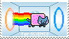 nyan cat in portal stamp